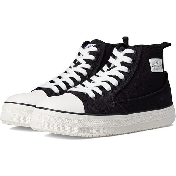 Thorogood Men's 12M Black White Canvas Mid Safety Toe Work Shoes Lace Up LB14-15 - Picture 1 of 7